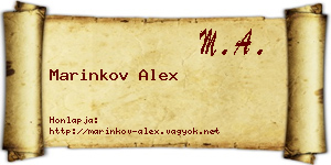 Marinkov Alex névjegykártya